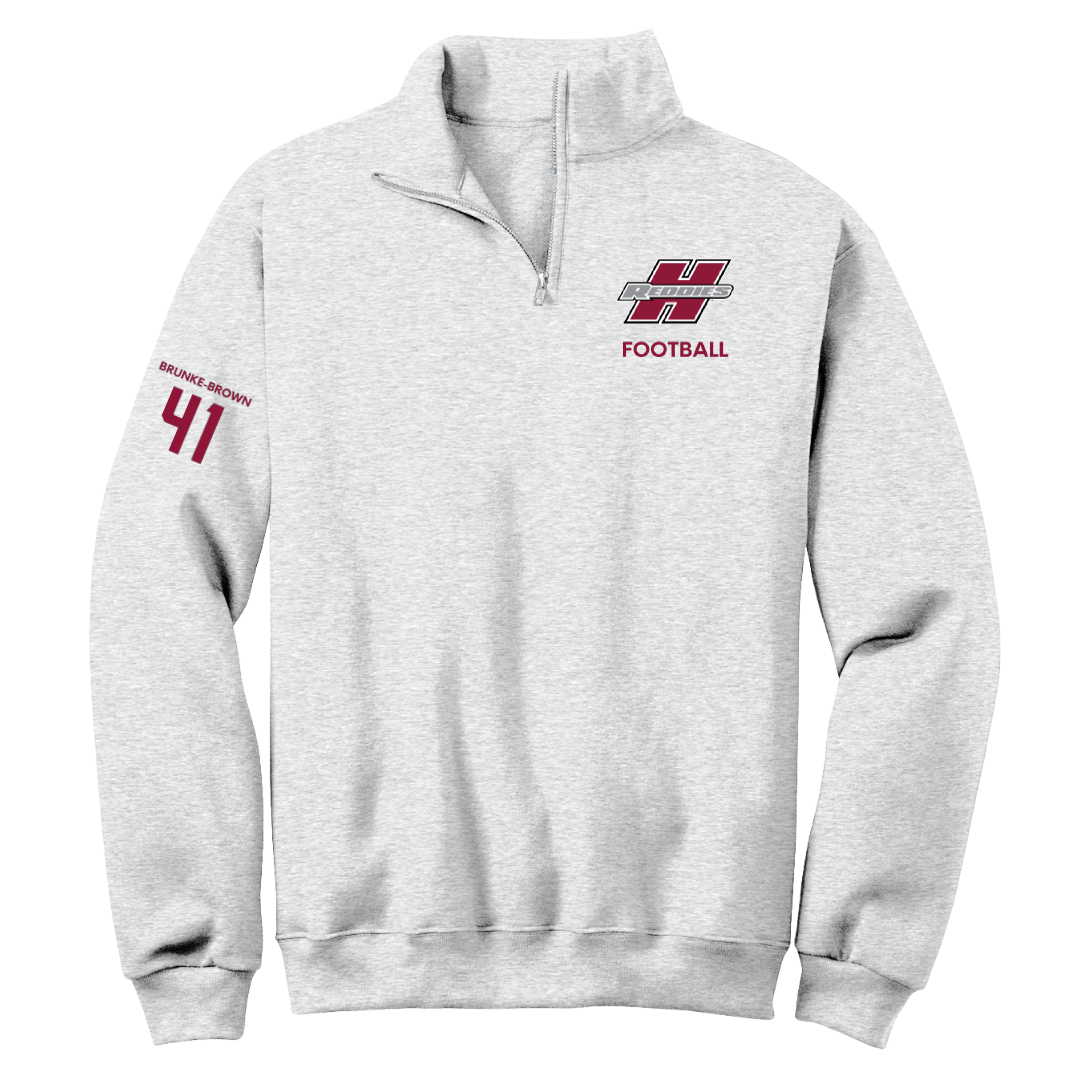 Henderson State University Football Light Gray Quarter-Zip - #41 Colton Brunke-Brown