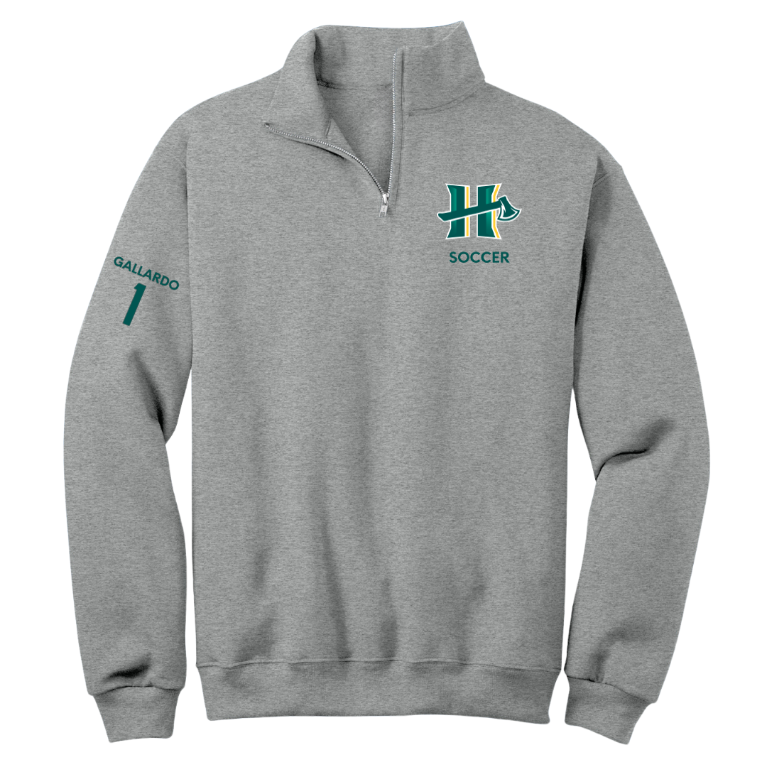 Cal Poly Humboldt Soccer (M) Sport Gray Quarter-Zip - #1 Adrian Gallardo