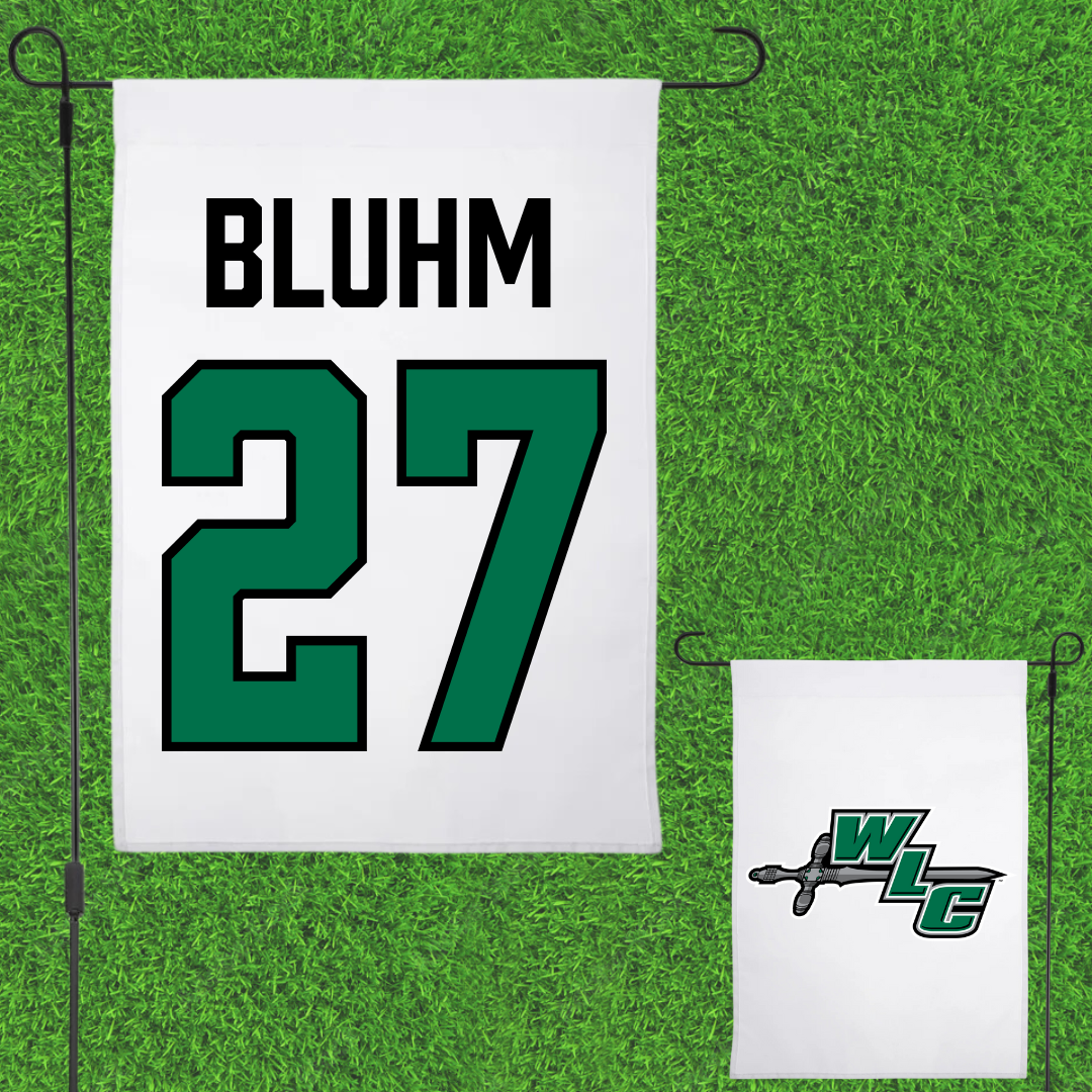 Wisconsin Lutheran College Soccer White Garden Flag - #27 Morgan Bluhm