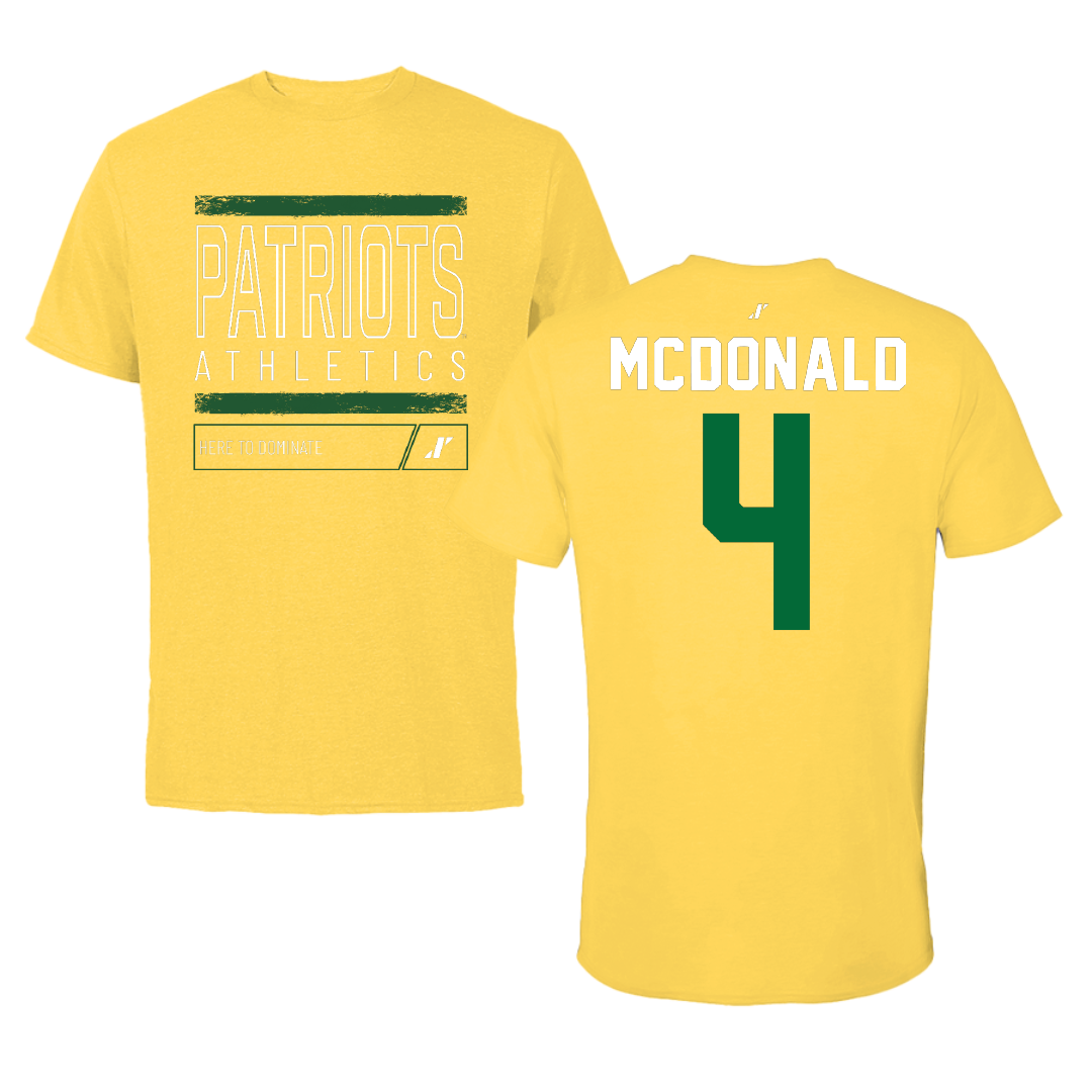 George Mason University Volleyball Yellow Dominate Tee - #4 Troy McDonald