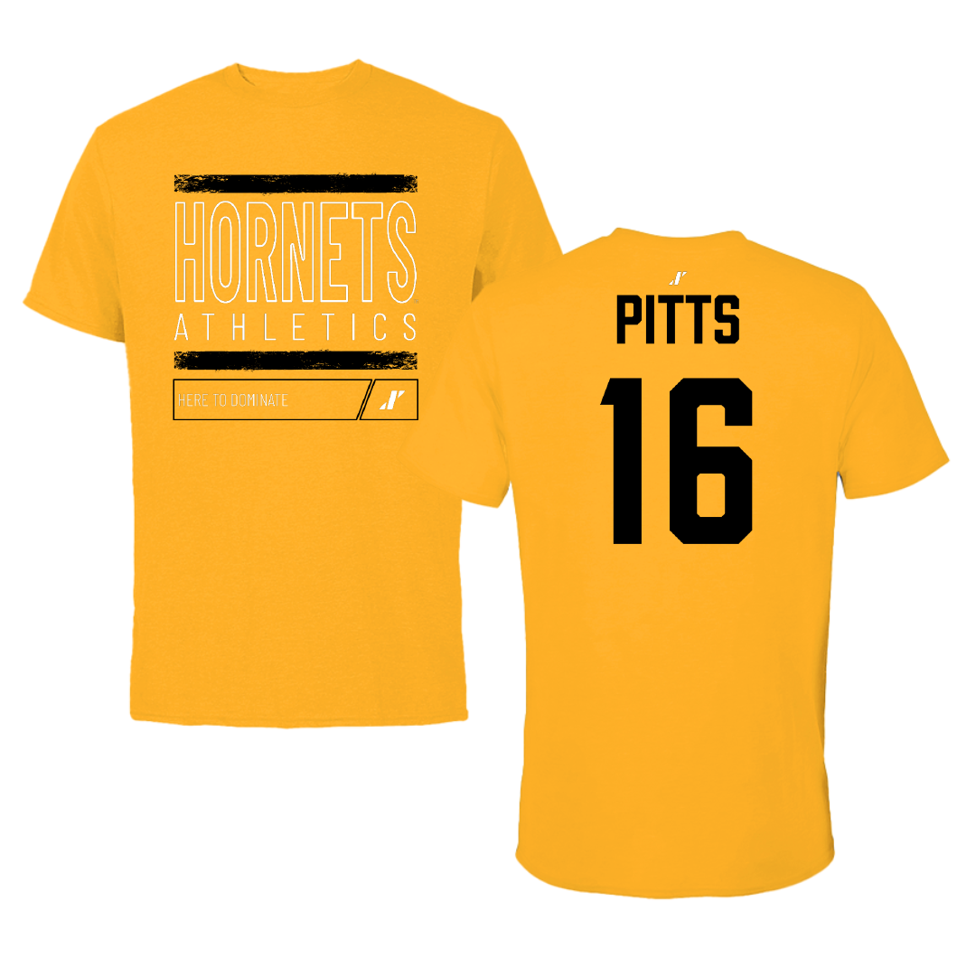 Alabama State University Football Gold Dominate Tee - #16 Christian Pitts