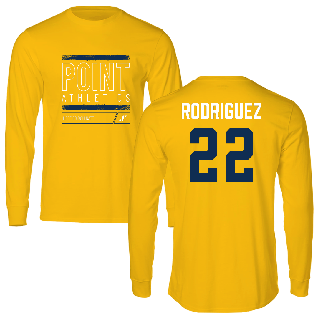 Point University Soccer (M) Gold Dominate Performance Long Sleeve - #22 Andrea Rodriguez