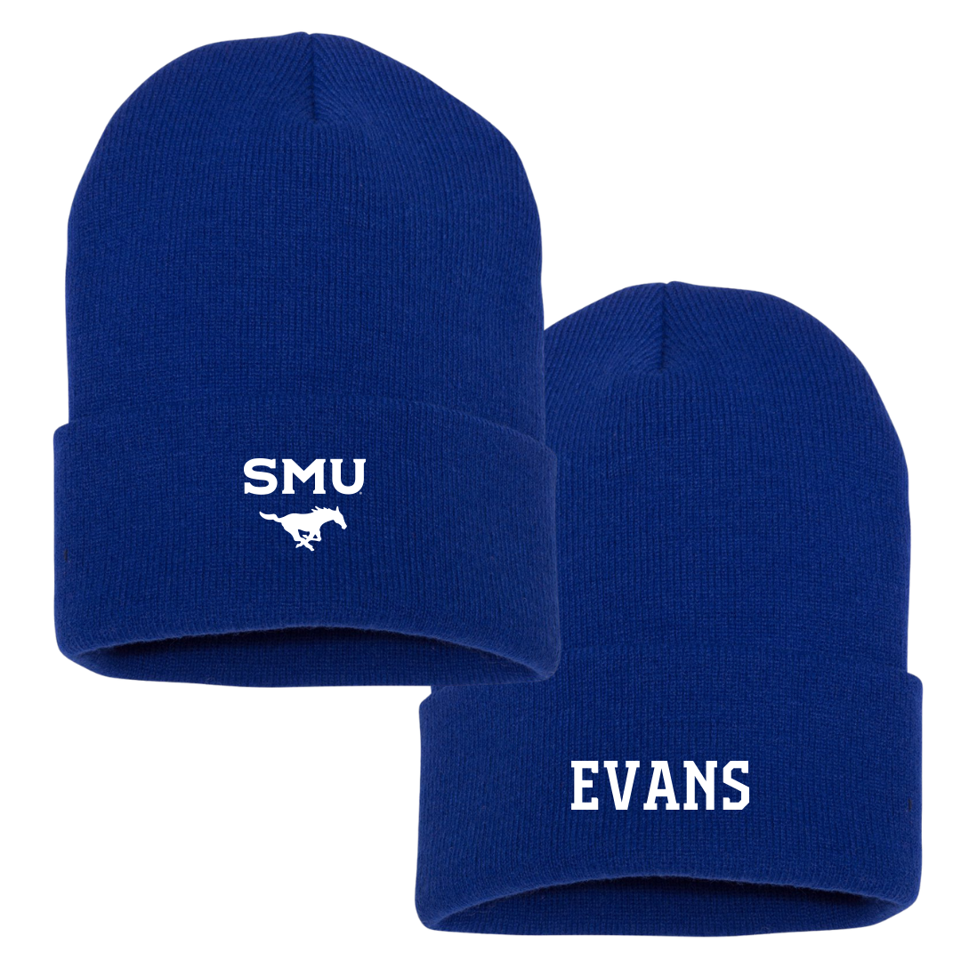 Southern Methodist University Swimming & Diving Blue Beanie - Reagan Evans