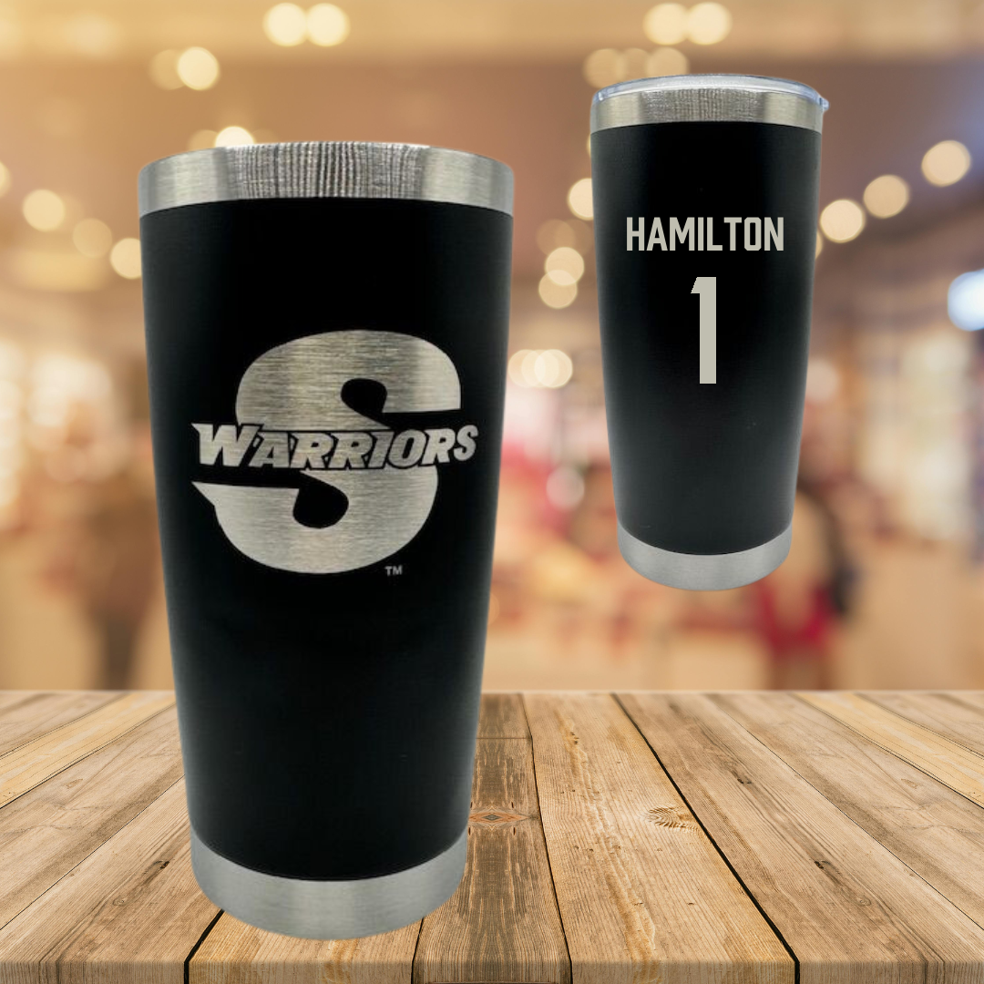Stanislaus State Basketball (W) Black Stainless Steel Tumbler - #1 Nerissa Hamilton