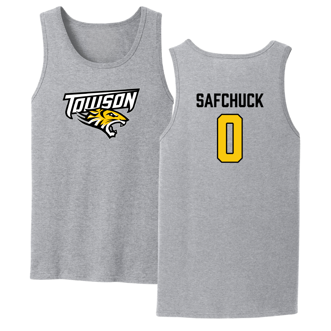 Towson University Lacrosse Sport Gray Tank Top - #0 Savannah Safchuck