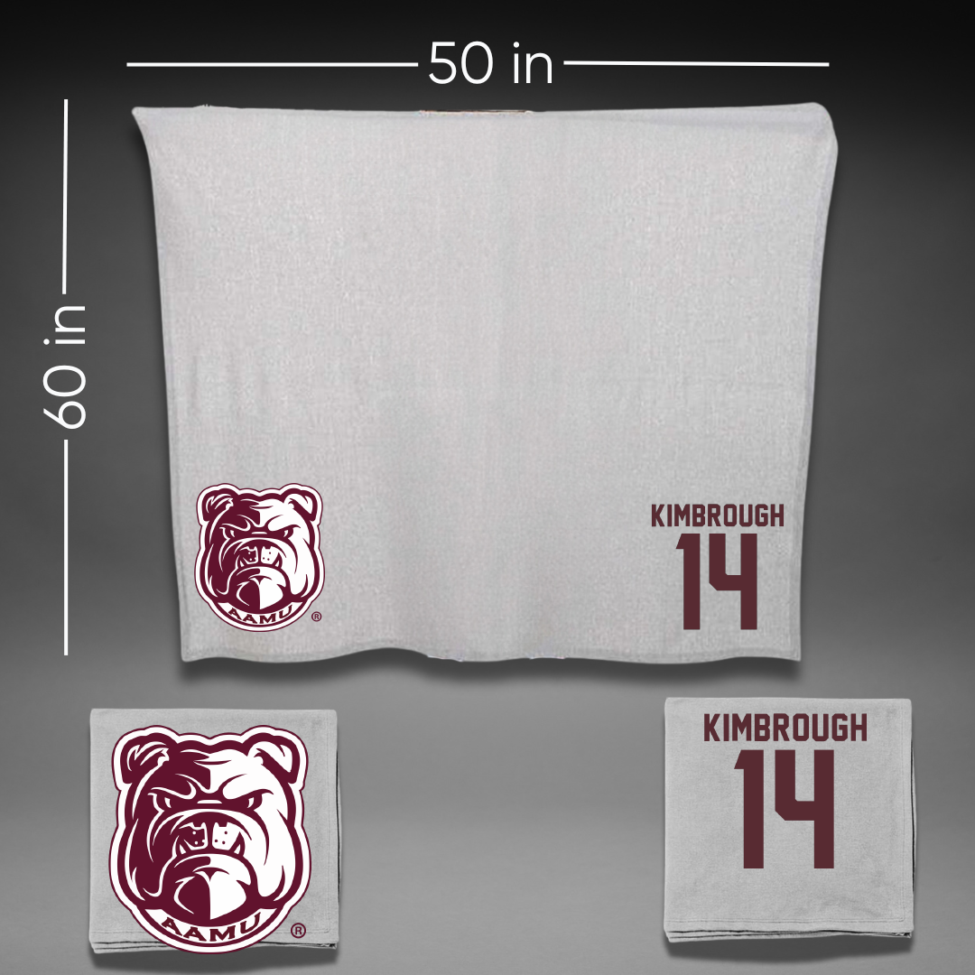 Alabama A&M University Baseball Gray Bulldog Blanket - #14 Omar Kimbrough