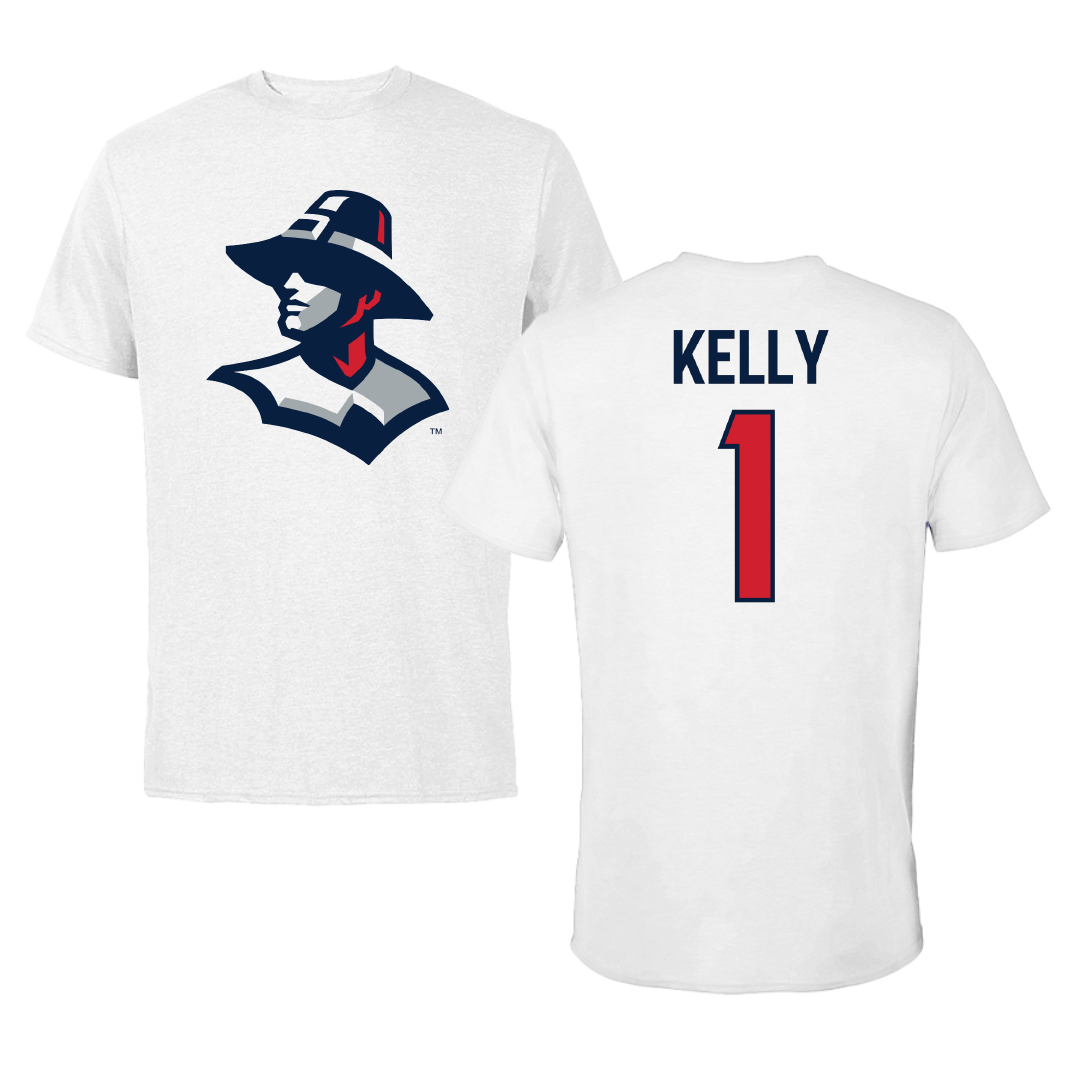 New England College Volleyball White Tee - #1 Tyra Kelly
