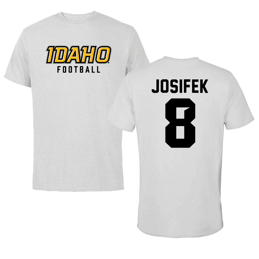 University of Idaho Football Light Gray Performance Tee - #8 Nicholas Josifek