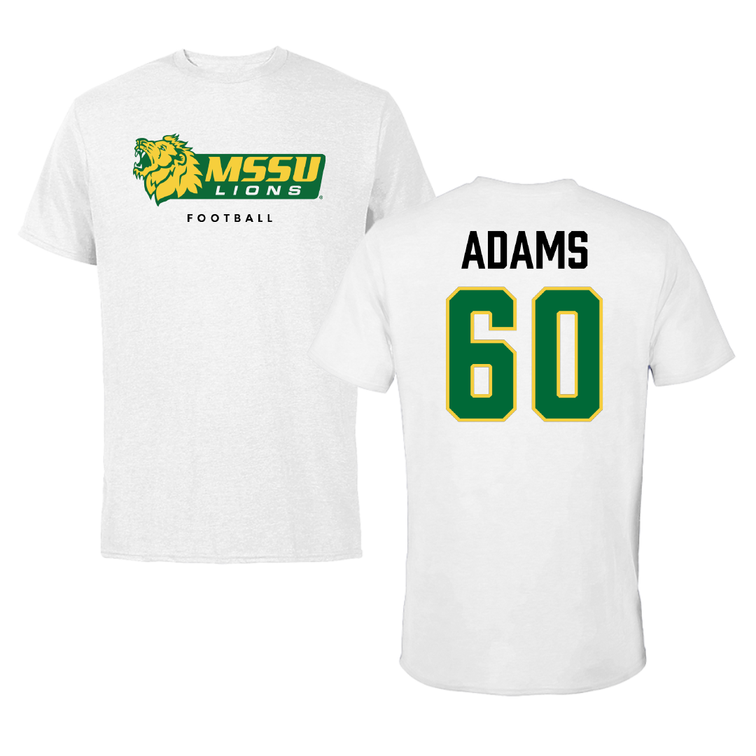 Missouri Southern State University Football White Performance Tee - #60 Reid Adams