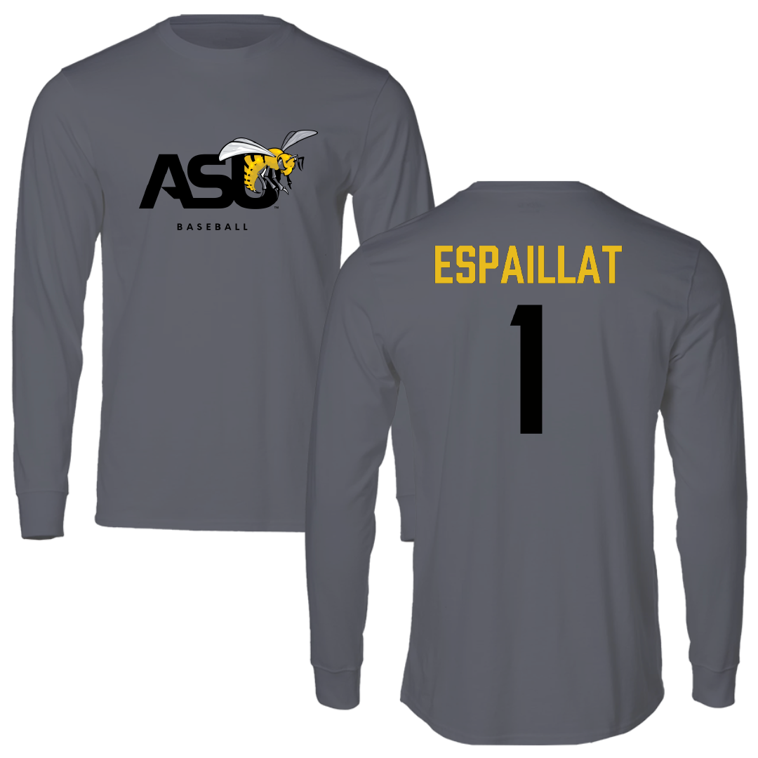 Alabama State University Baseball Dark Gray Long Sleeve - #1 Alex Espaillat