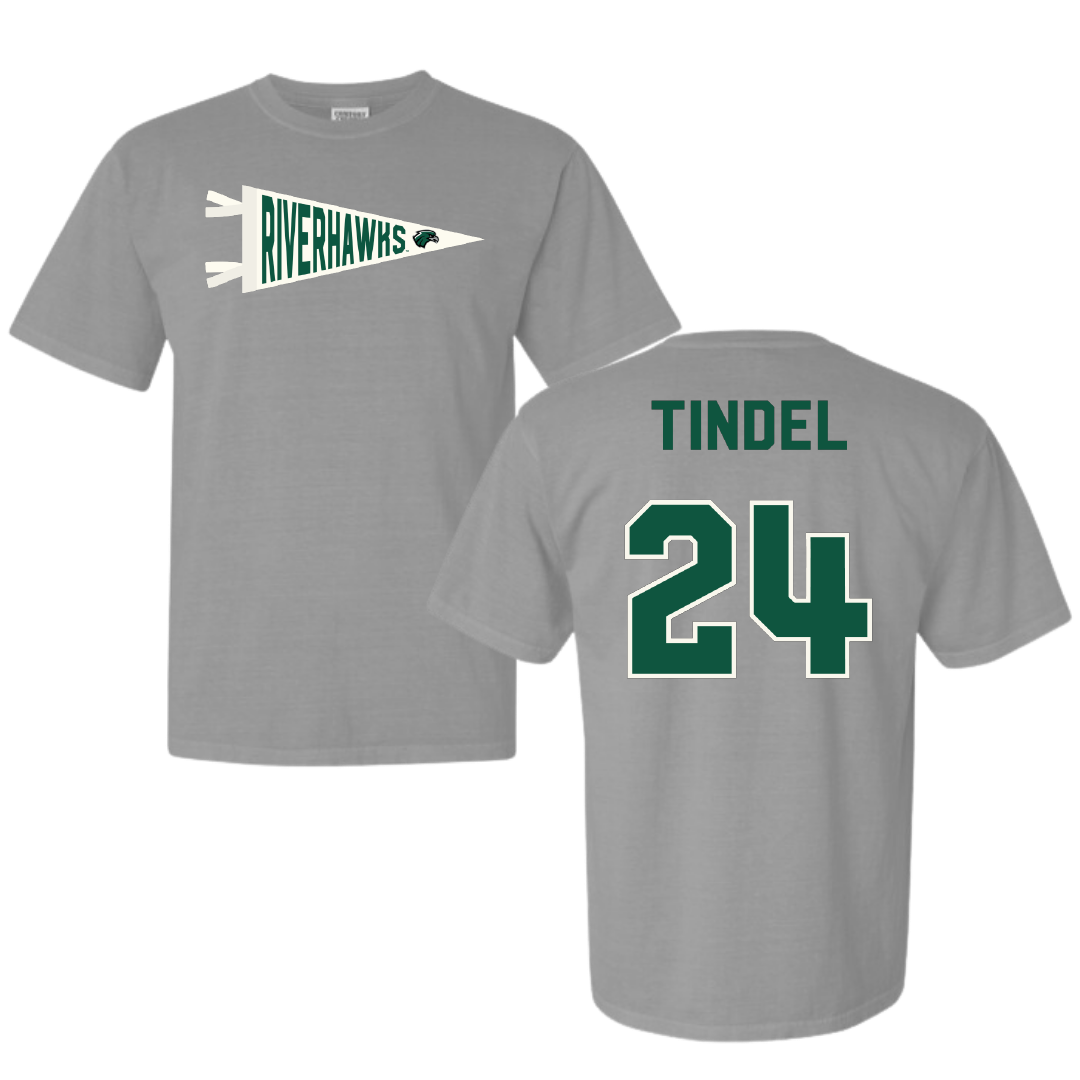 Northeastern State University Softball Light Gray Pennant Comfort Colors Tee - #24 Korynn Tindel