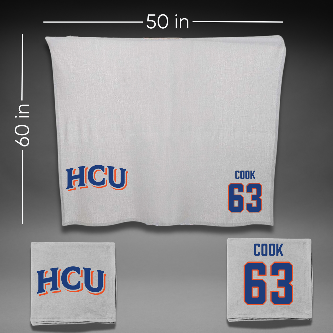 Houston Christian University Football Gray Blanket - #63 William Cook