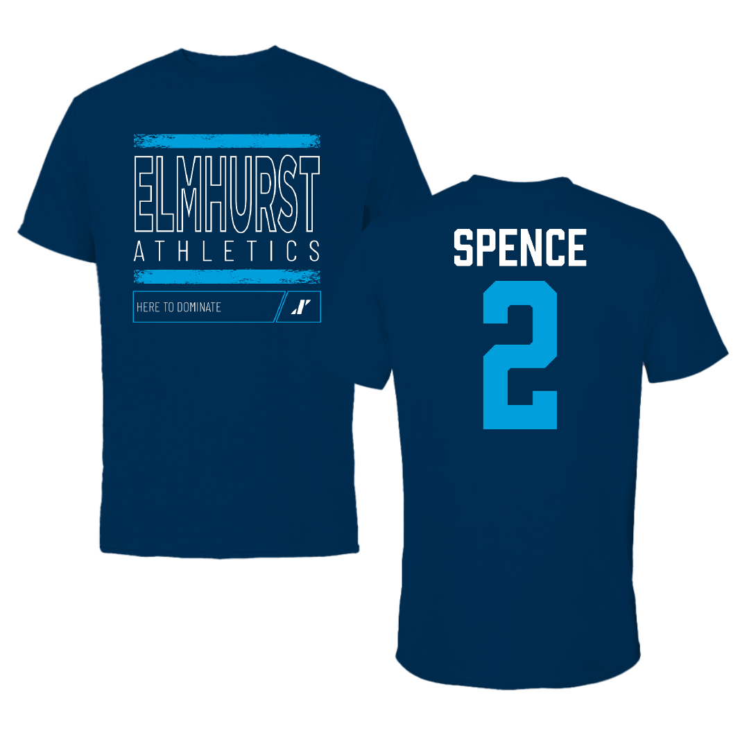 Elmhurst University Lacrosse Navy Dominate Performance Tee - #2 Eli Spence