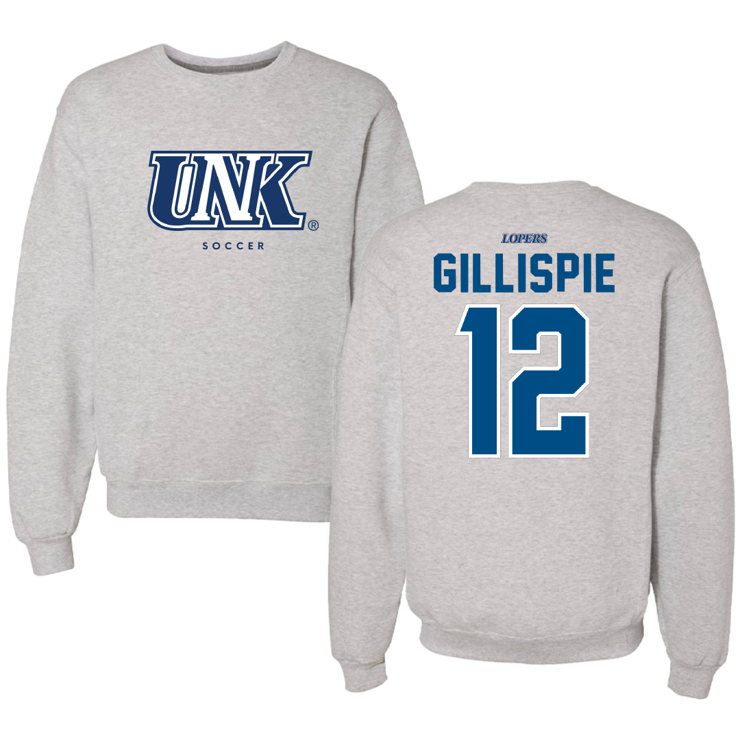 University of Nebraska at Kearney Soccer Gray Crewneck - #12 Keila Gillispie