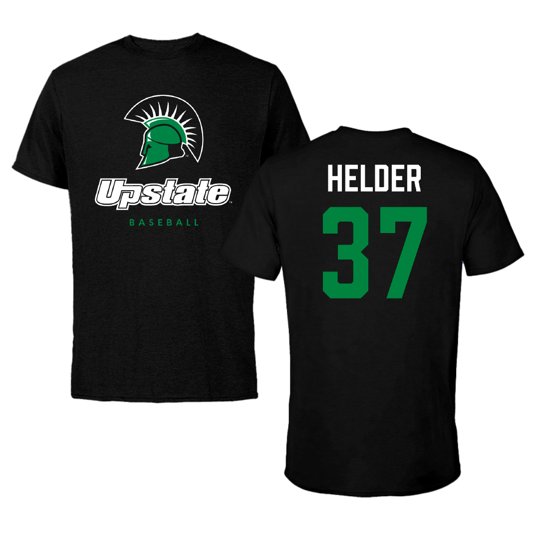 University of South Carolina-Upstate Baseball Black Performance Tee - #37 Gabe Helder