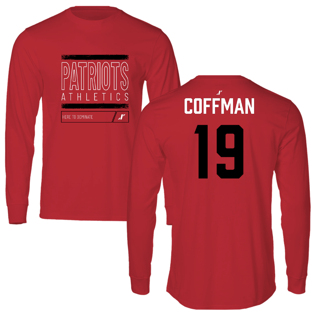 Dallas Baptist University Soccer Red Dominate Long Sleeve - #19 Kylar Coffman
