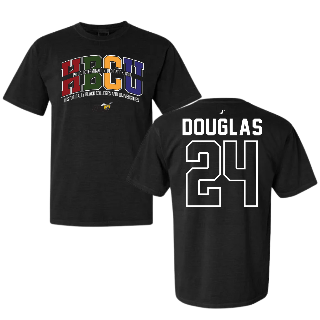Alabama State University Baseball Black HBCU Comfort Colors Tee - #24 Kameron Douglas