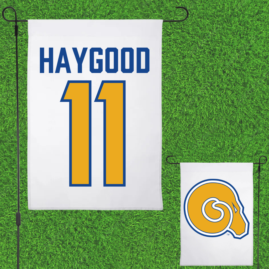 Albany State University Baseball White Garden Flag - #11 Isaiah Haygood