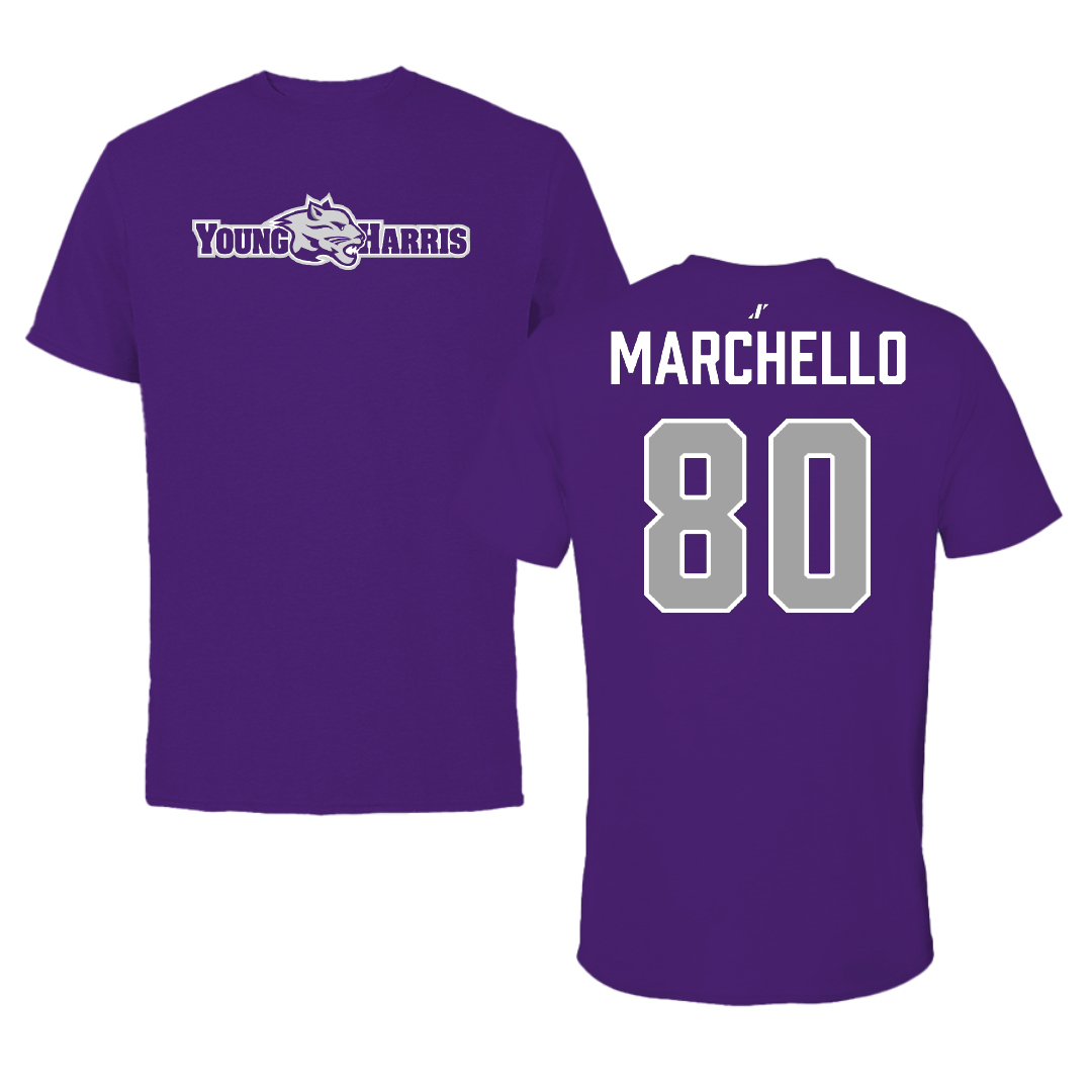 Young Harris College Lacrosse (M) Purple Tee - #80 Sam Marchello