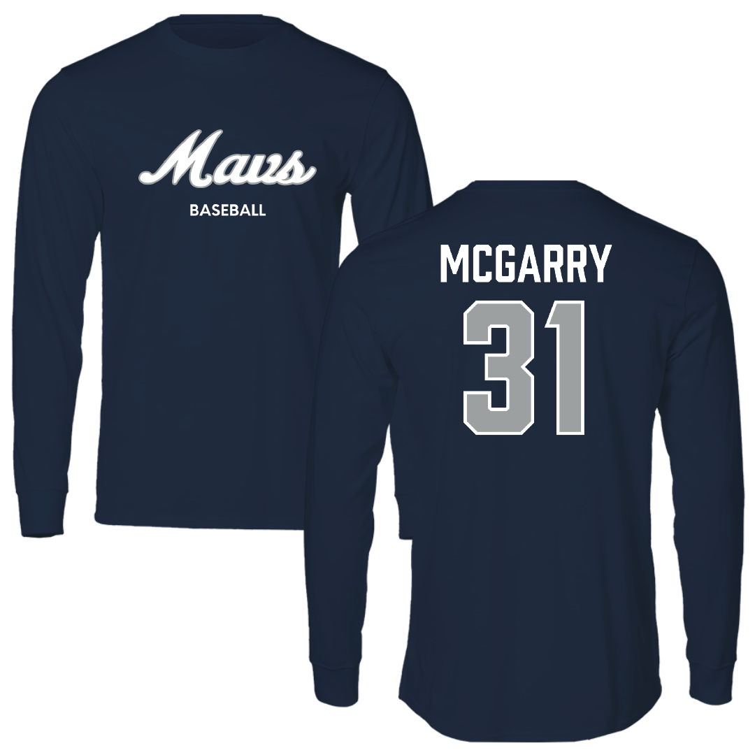 Mercy University Baseball Navy Long Sleeve - #31 Ethan McGarry