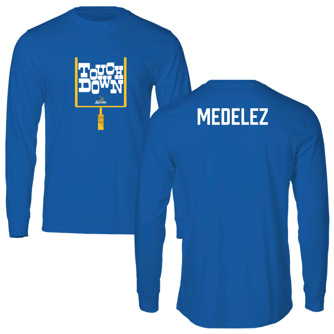 Texas A&M University-Kingsville Football Blue Touchdown Performance Long Sleeve - Christopher Medelez