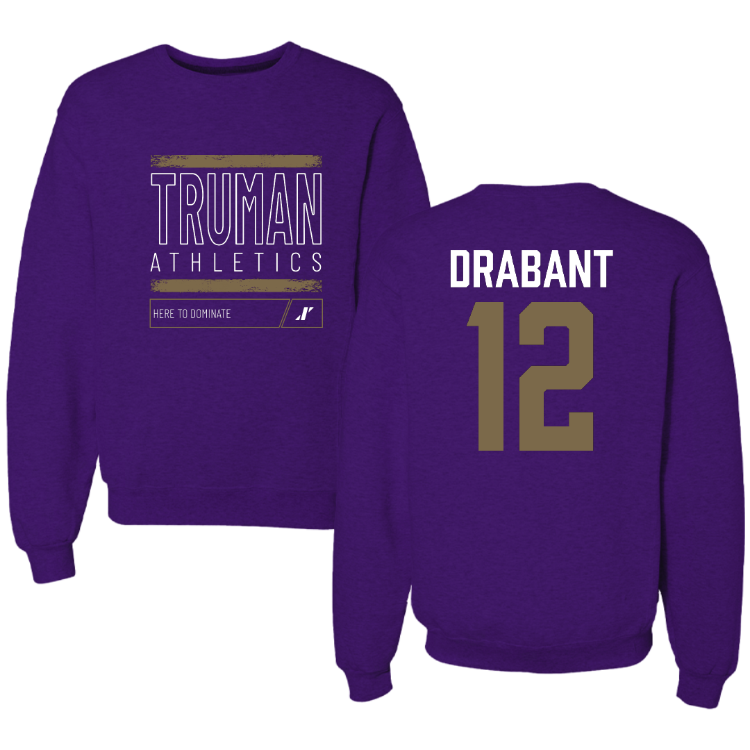 Truman State University Baseball Purple Dominate Crewneck - #12 Reed Drabant
