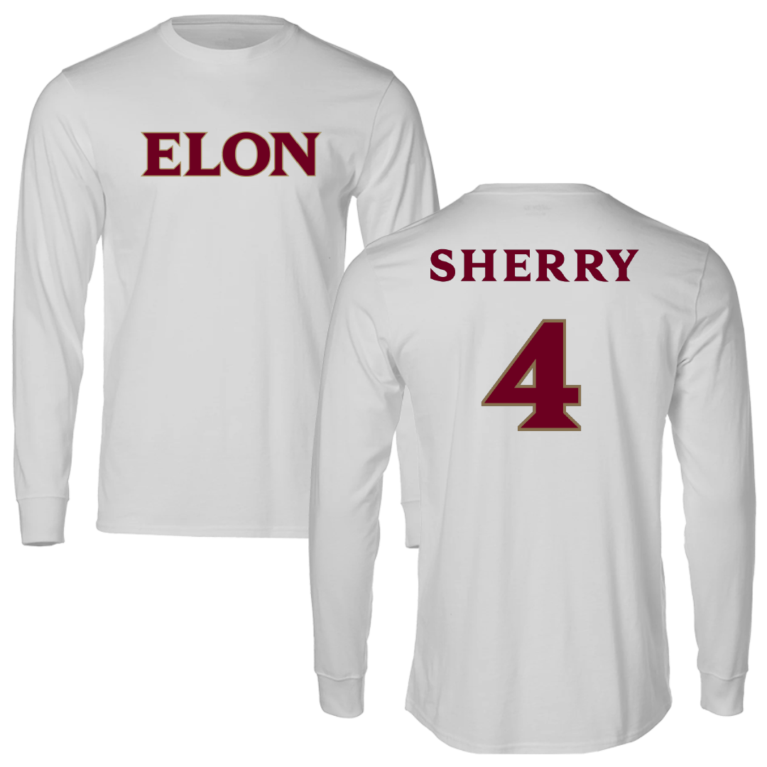 Elon University Basketball Light Gray Performance Long Sleeve - #4 Sam Sherry