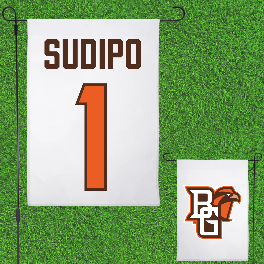 Bowling Green State University Football White Garden Flag - #1 Mateo Sudipo
