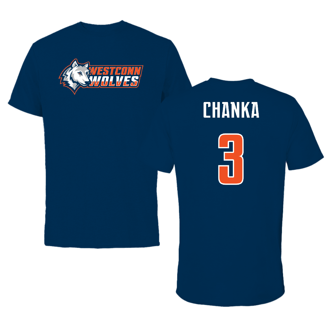 Western Connecticut State University Basketball (W) Navy Performance Tee - #3 Elise Chanka