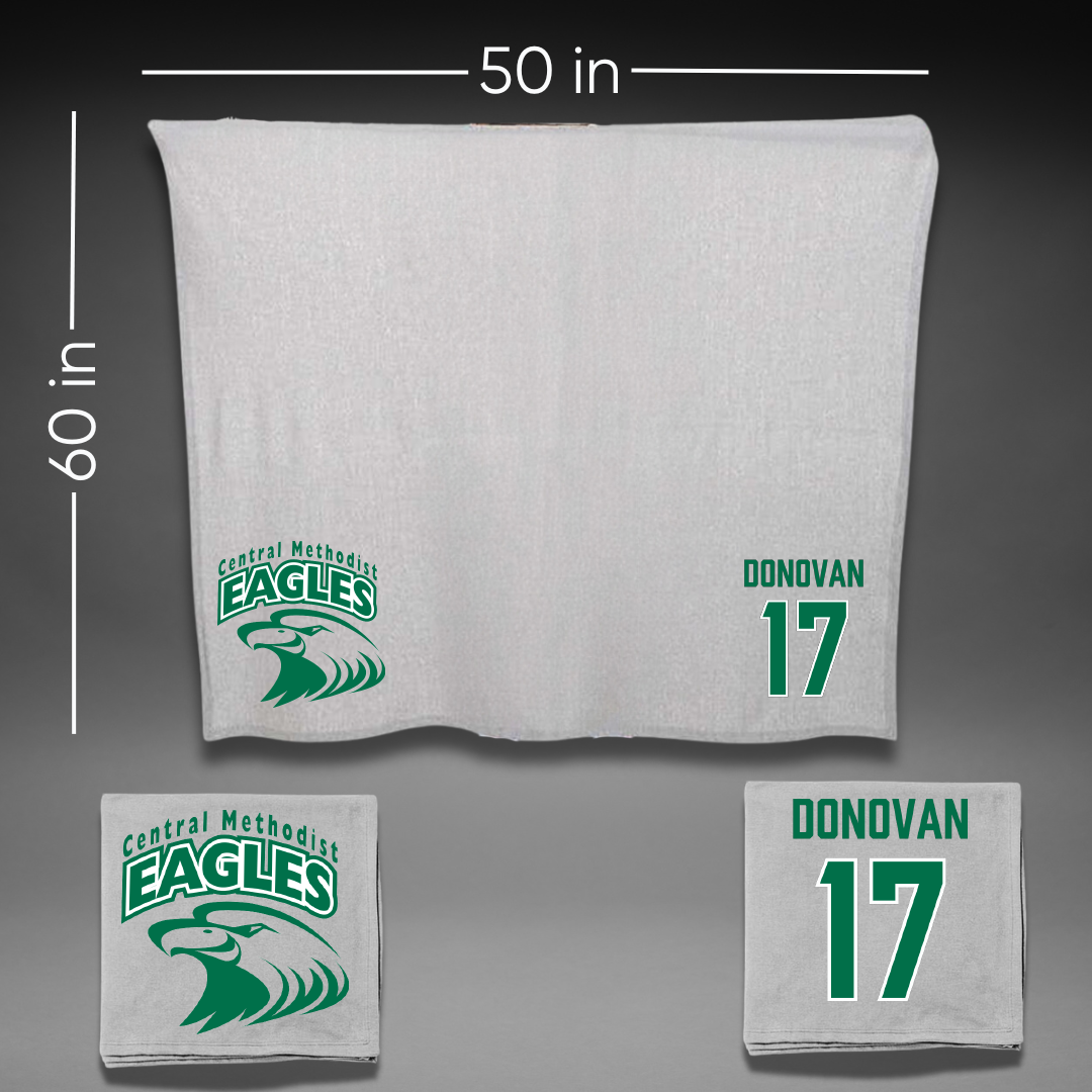 Central Methodist University Football Gray Blanket - #17 AJ Donovan