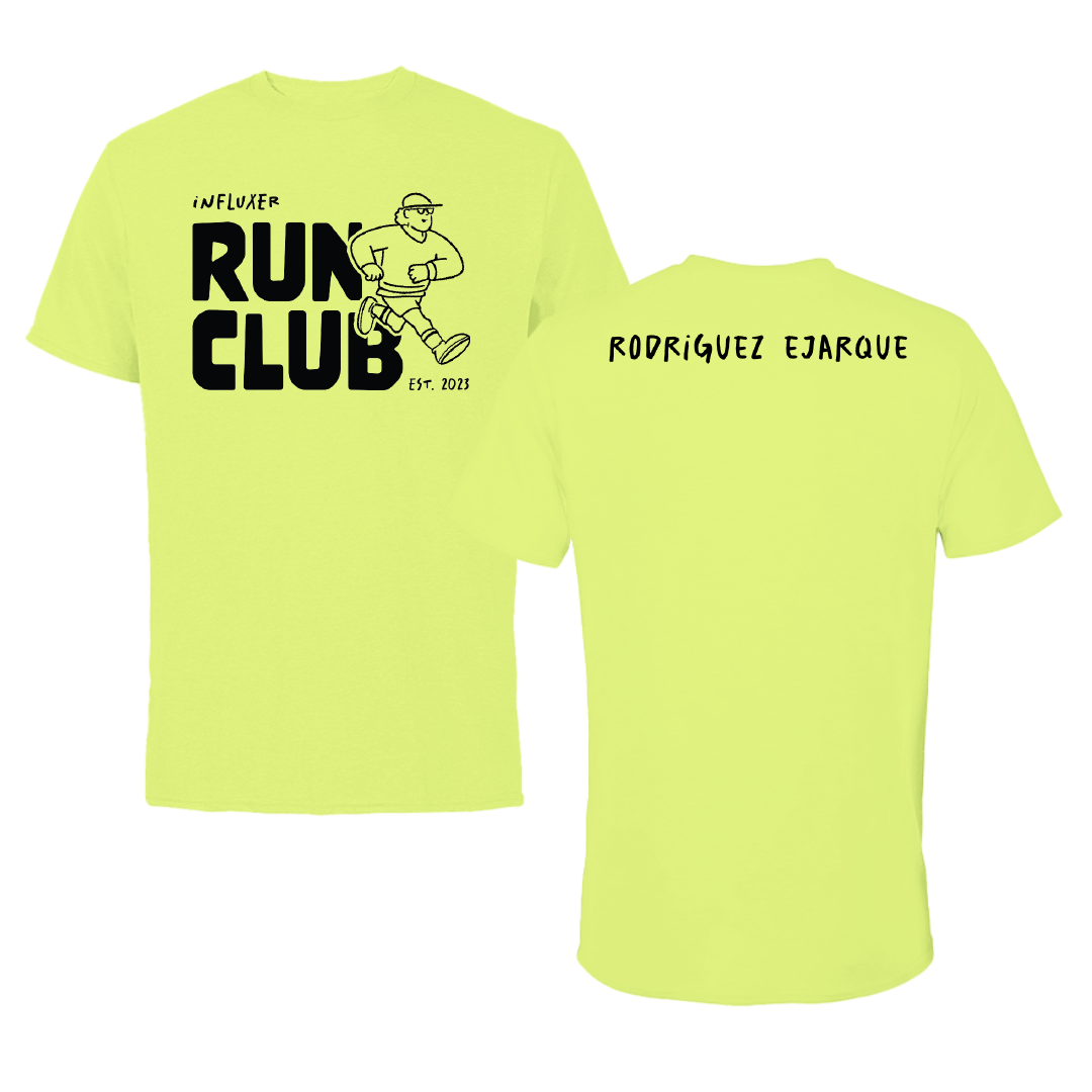 Georgia Southern University TF and XC Safety Yellow Influxer Run Club Tee - Montse Rodriguez Ejarque