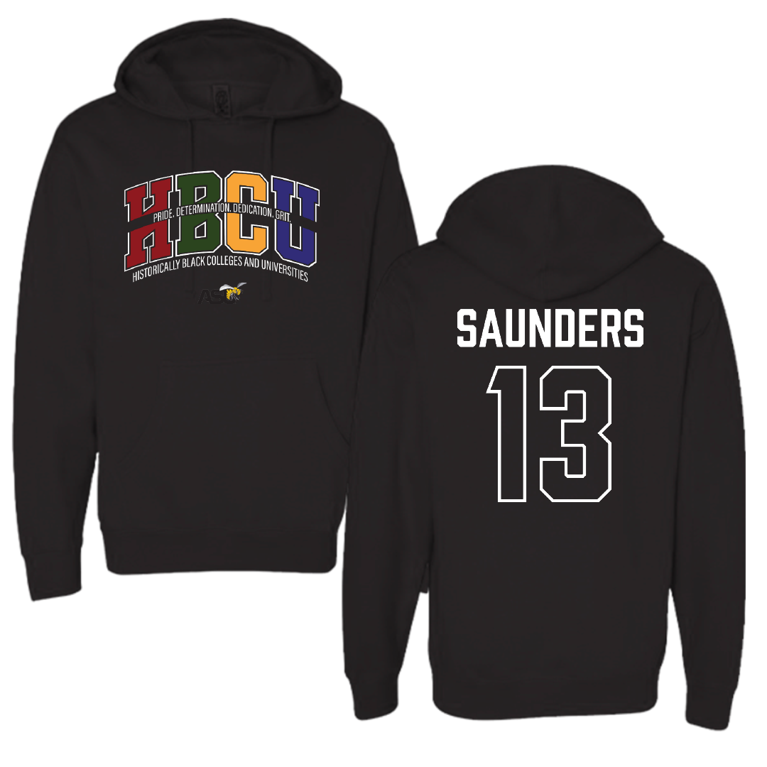 Alabama State University Football Black HBCU Hoodie - #13 Tyree Saunders