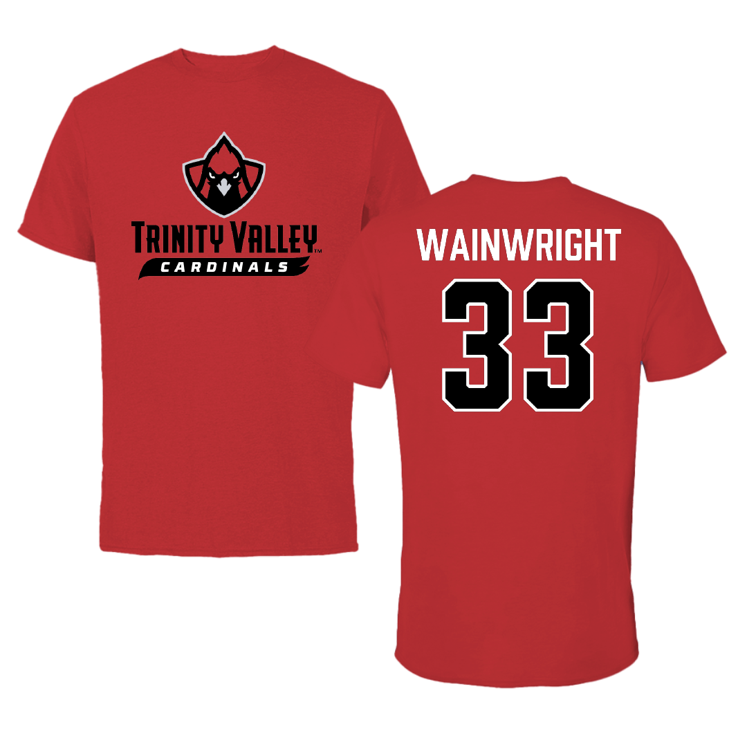 Trinity Valley Community College Softball Red Tee - #33 Allie Wainwright