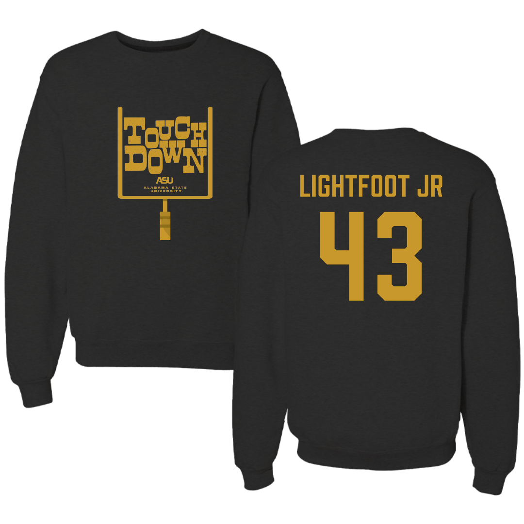 Alabama State University Football Black Touchdown Crewneck - #43 Terrell Lightfoot Jr
