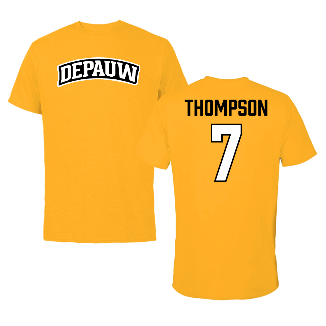 DePauw University Baseball Gold Tee - #7 Luke Thompson