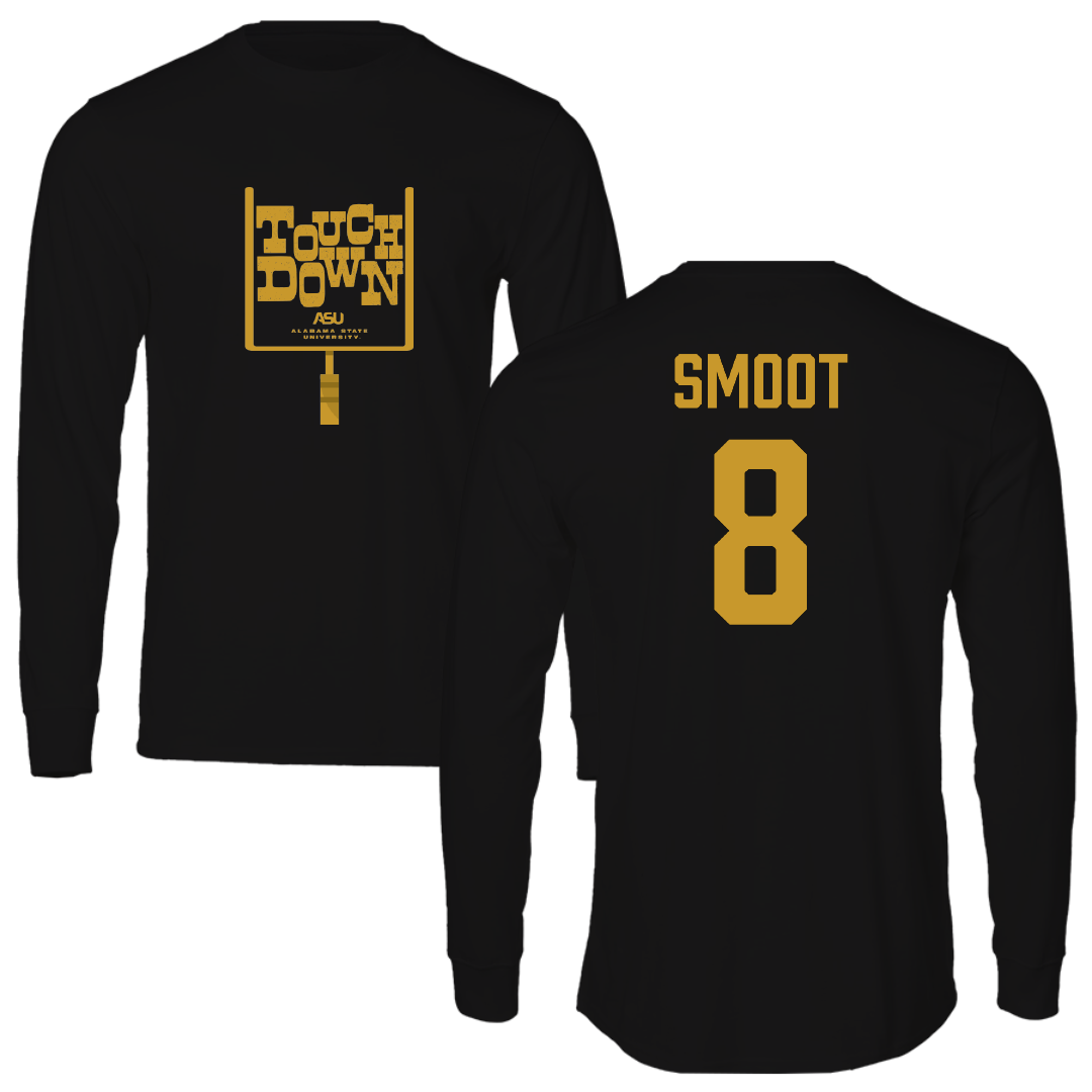 Alabama State University Football Black Touchdown Performance Long Sleeve - #8 TeSean Smoot