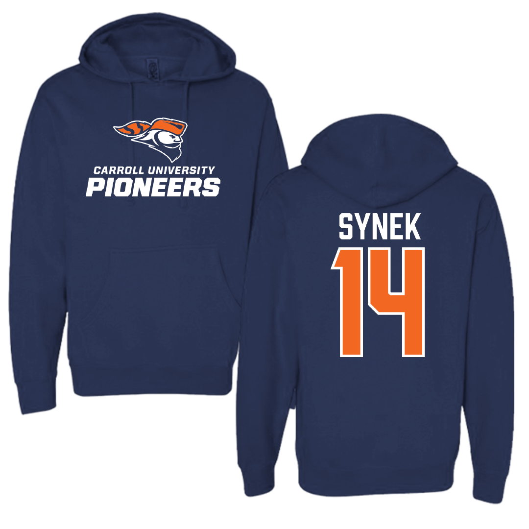 Carroll University Baseball Navy Hoodie - #14 Eddie Synek