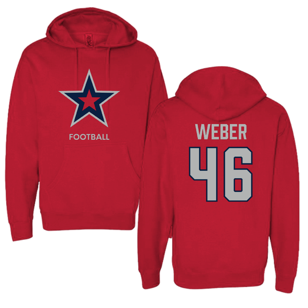Robert Morris University Football Red Mascot Hoodie - #46 Zach Weber