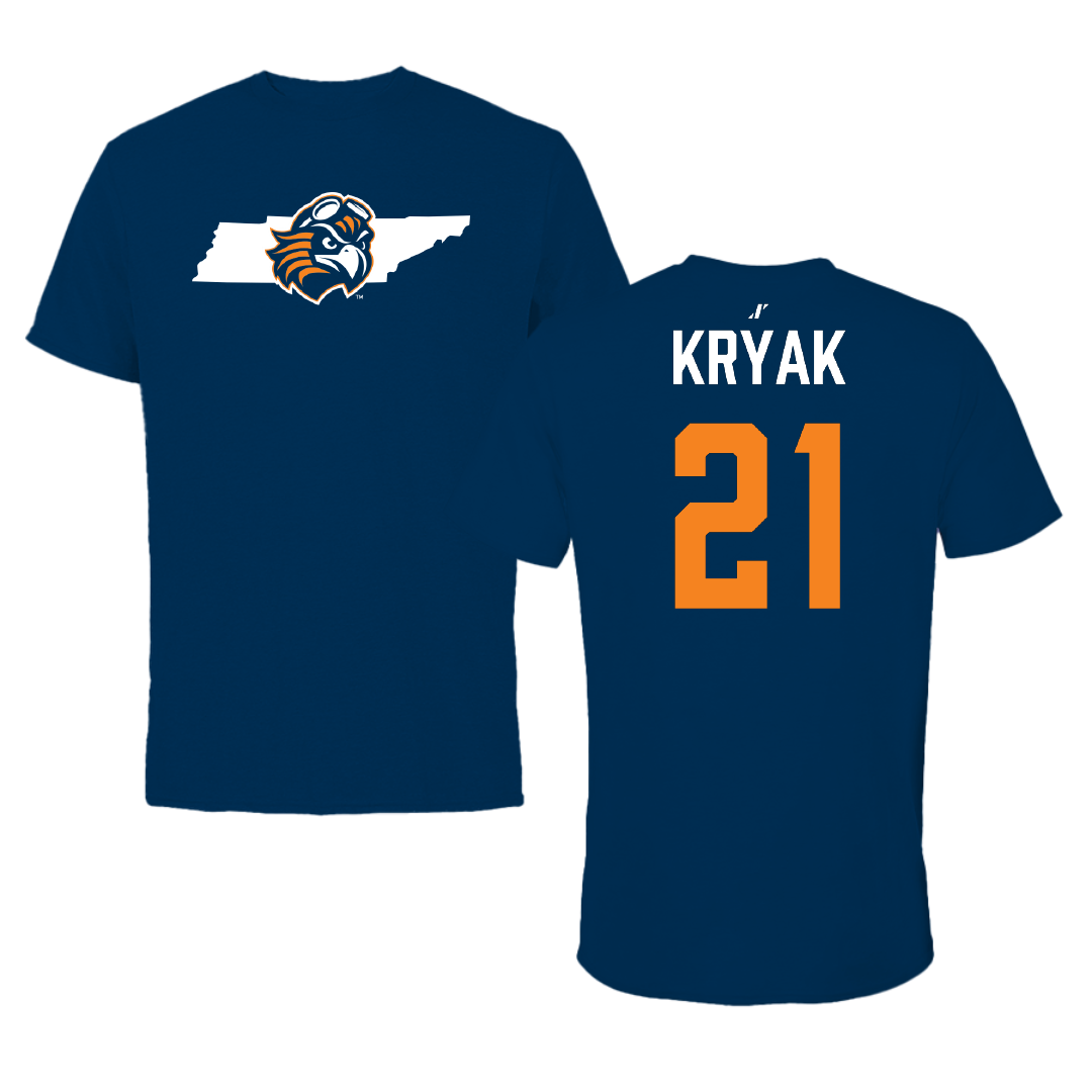 University of Tennessee at Martin Beach Volleyball Navy State Performance Tee - #21 Andrea Kryak