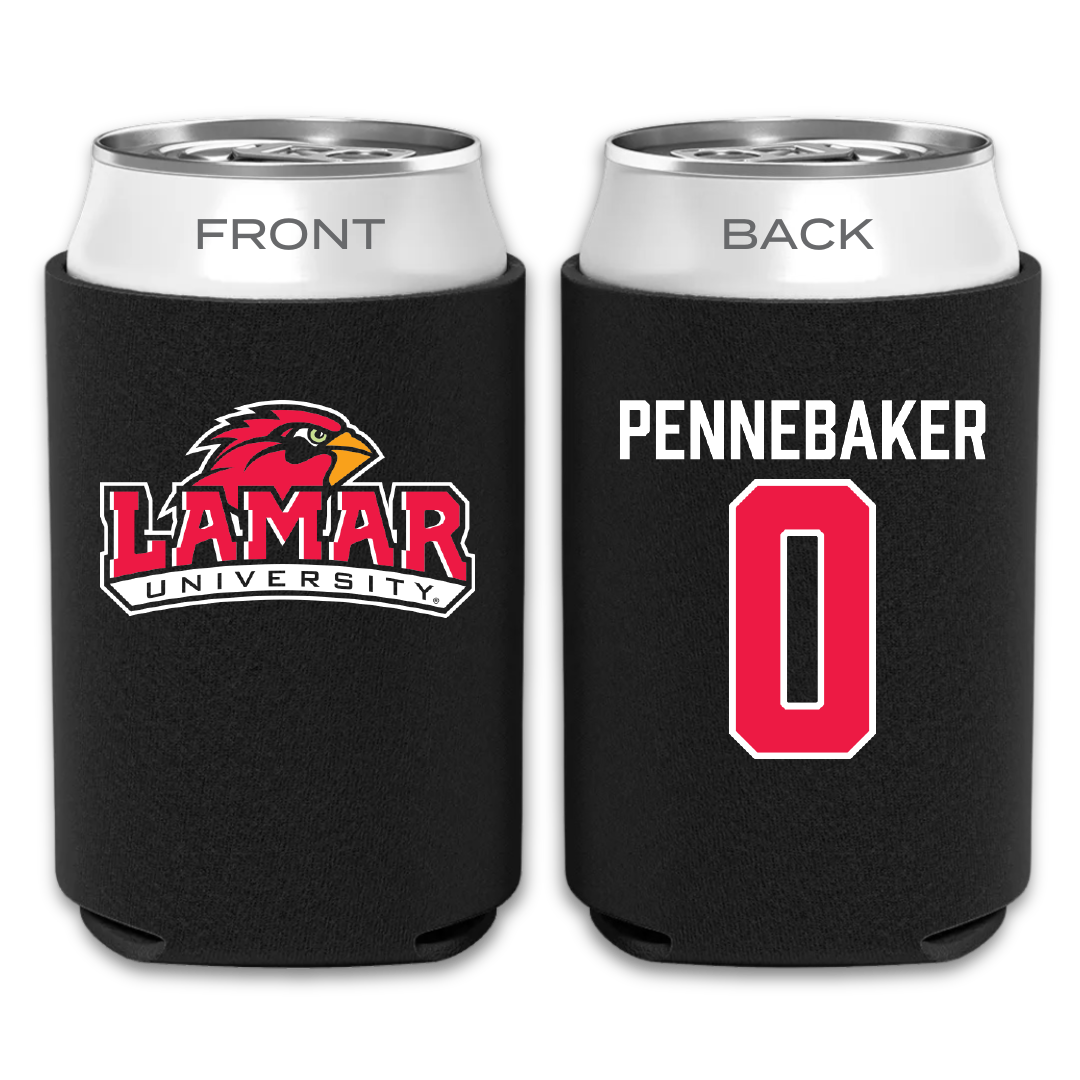 Lamar University Basketball Black Can Cooler - #0 Cody Pennebaker