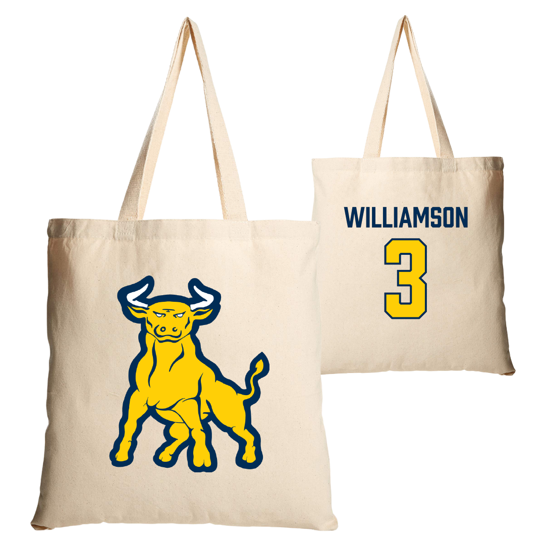 Johnson C. Smith University Basketball Tan Canvas Tote Bag - #3 Kamryn Williamson