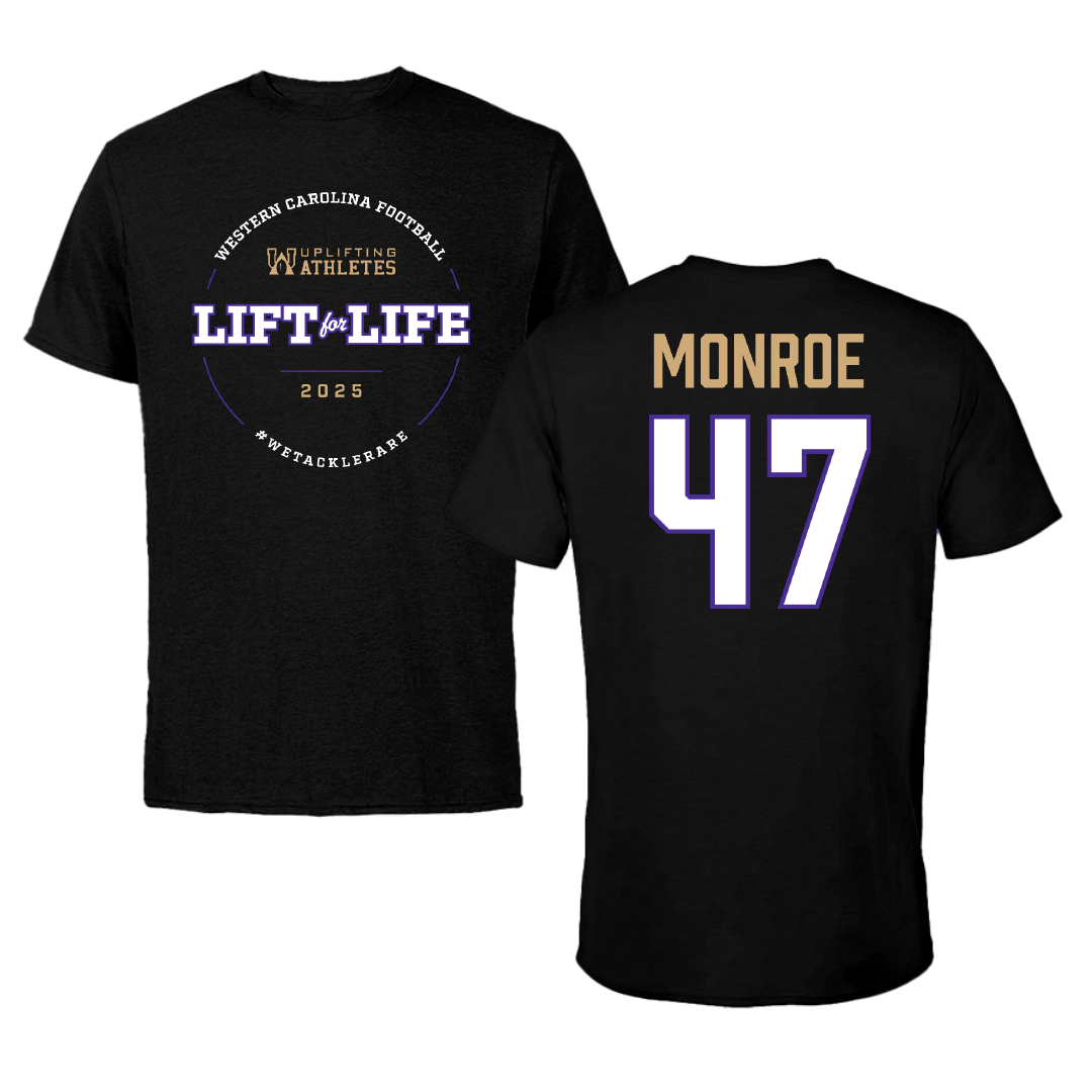 Western Carolina University Football Black Uplifting Athletes Football Tee - #47 Blue Monroe