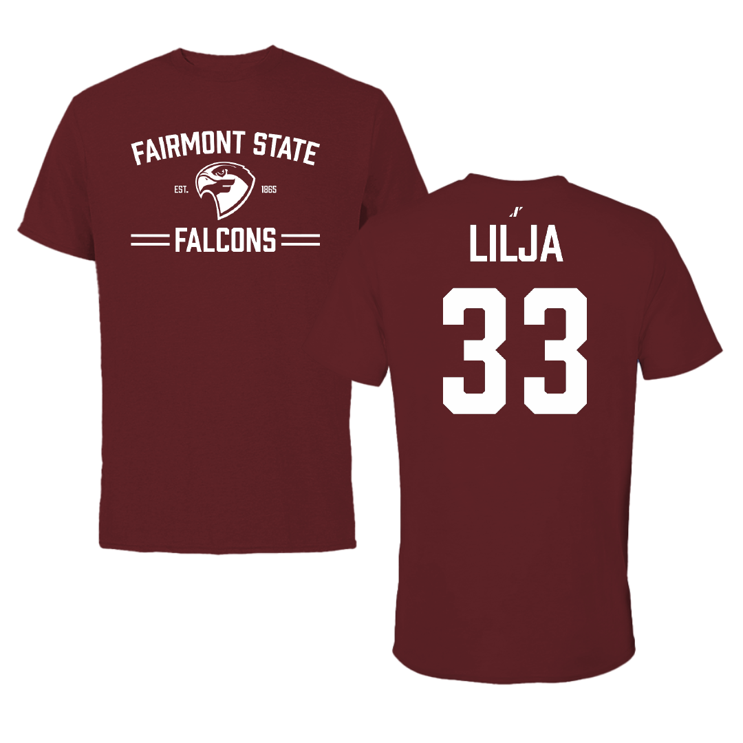 Fairmont State University Basketball (M) Maroon General Performance Tee - #33 Hugo Lilja
