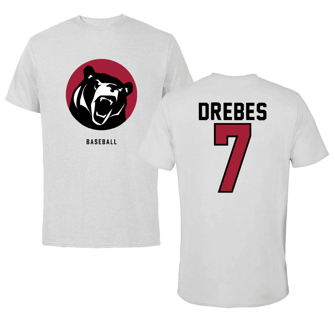 Lenoir-Rhyne University Baseball Light Gray Tee - #7 Preston Drebes