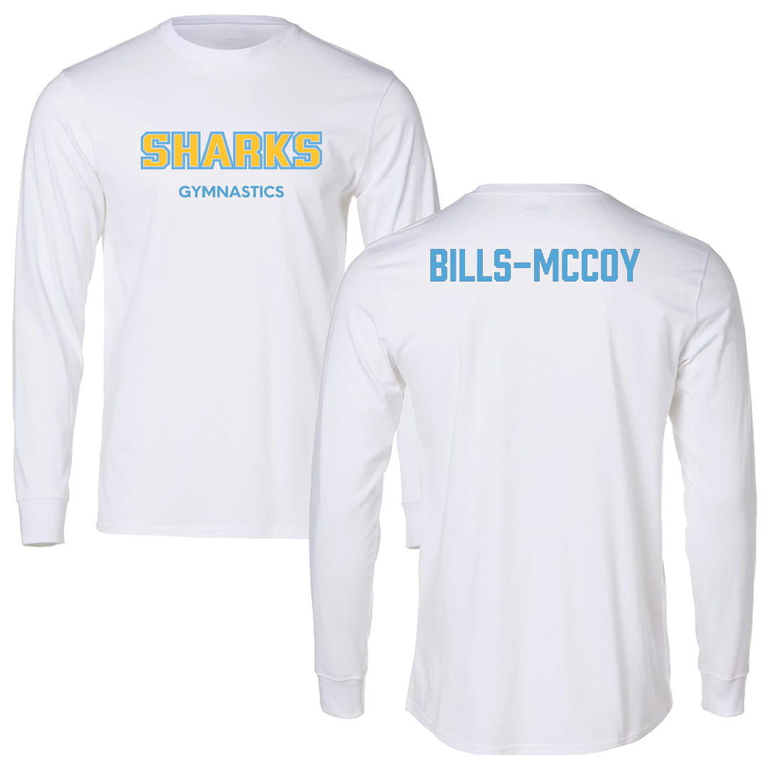 Long Island University Gymnastics (W) White Performance Long Sleeve - Kady Bills-McCoy