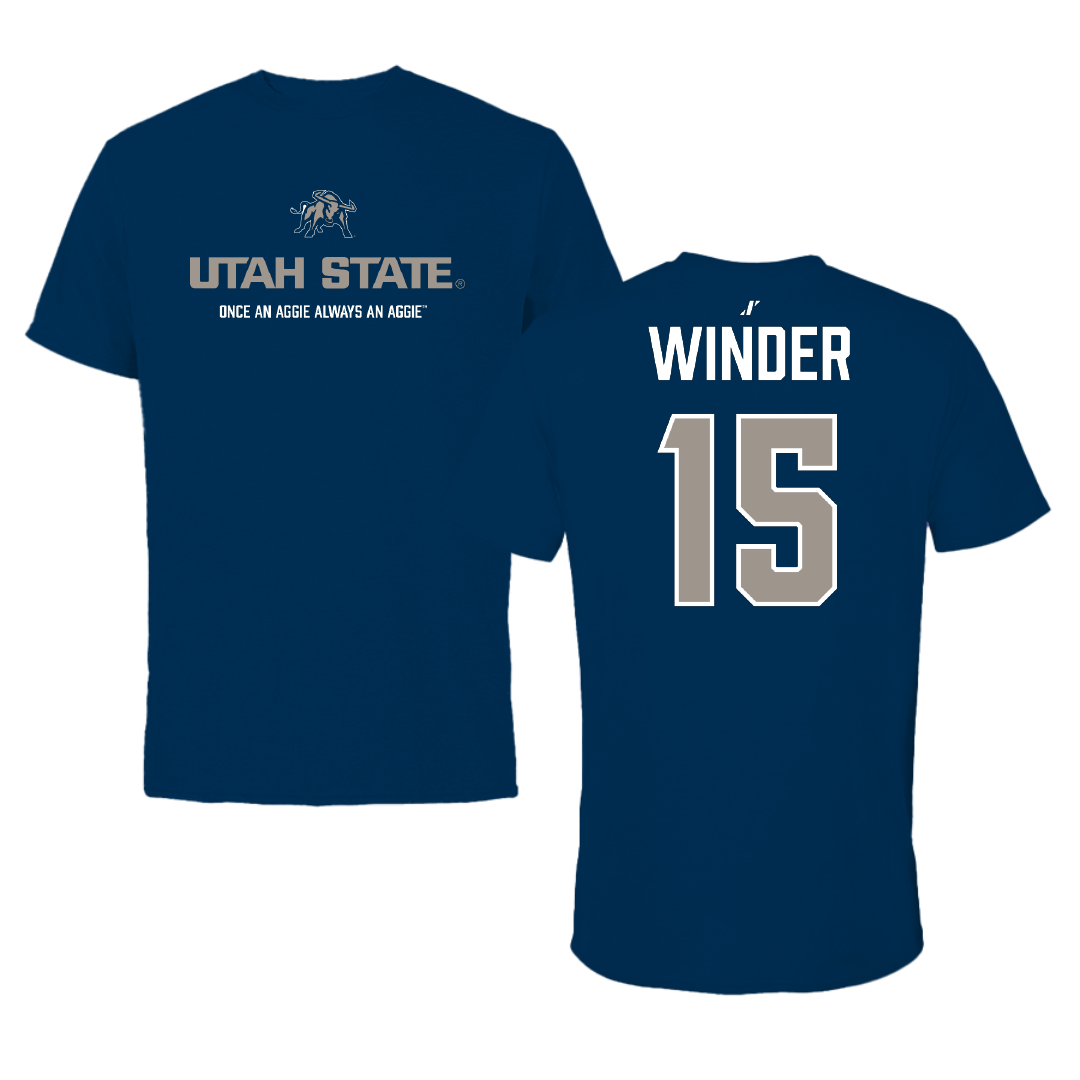 Utah State University Soccer (W) Navy General Performance Tee - #15 Talia Winder
