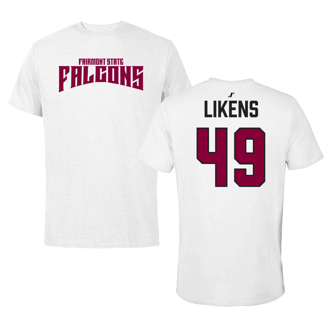 Fairmont State University Football White Classic Performance Tee - #49 Ethan Likens