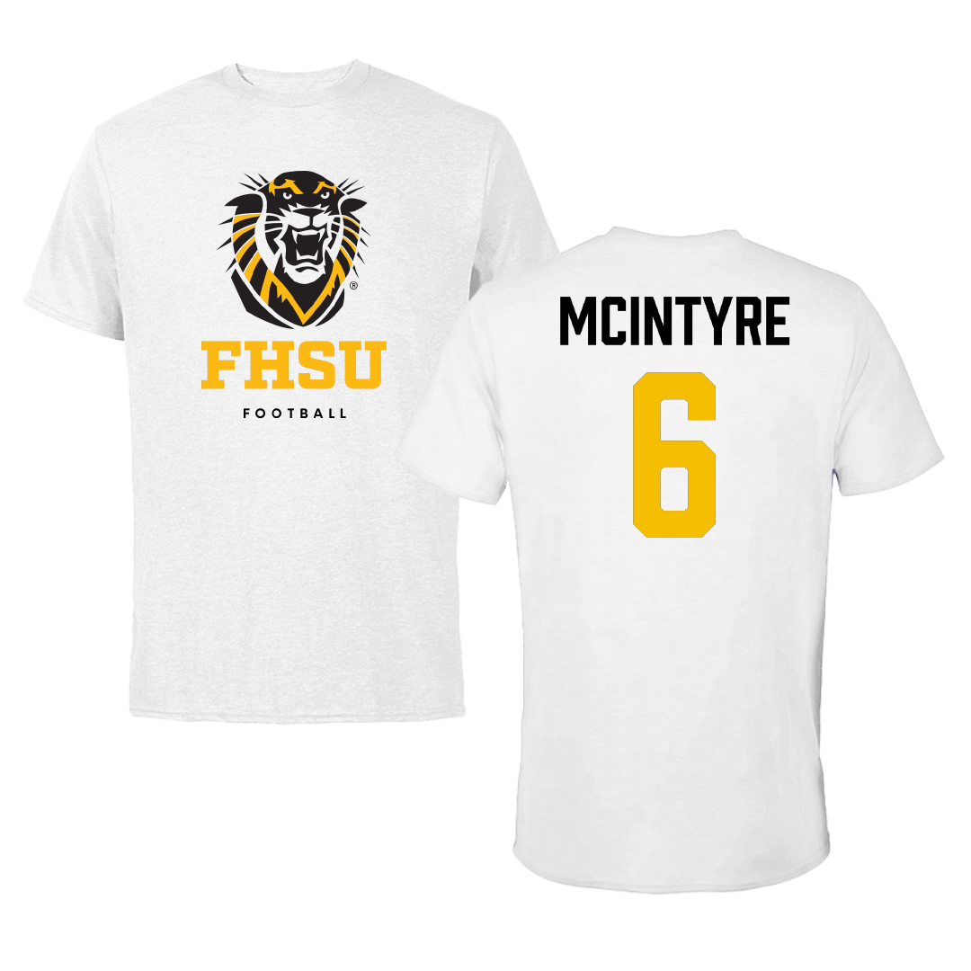 Fort Hays State University Football White Performance Tee - #6 Koa McIntyre