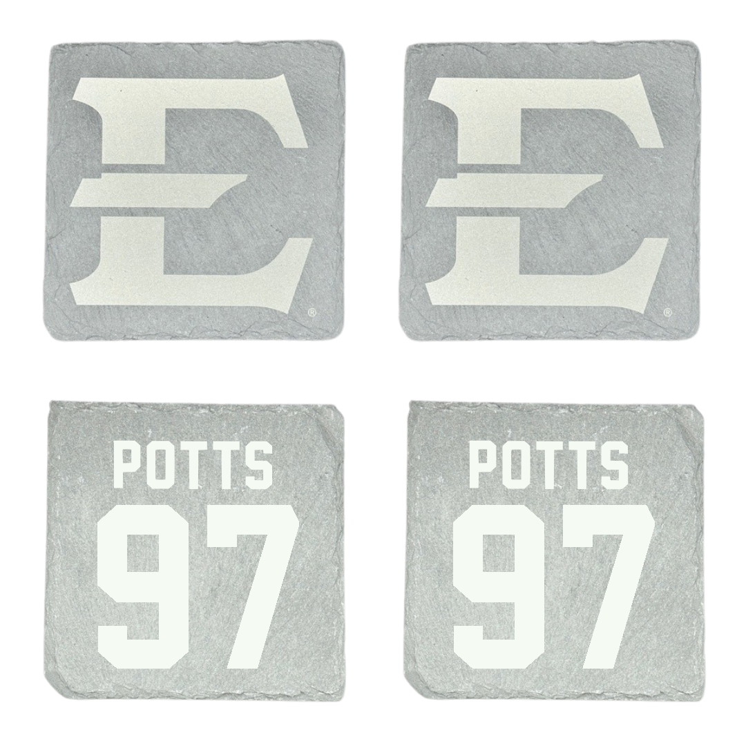 East Tennessee State University Football Stone Coaster (4 Pack)  - #97 Isaiah Potts
