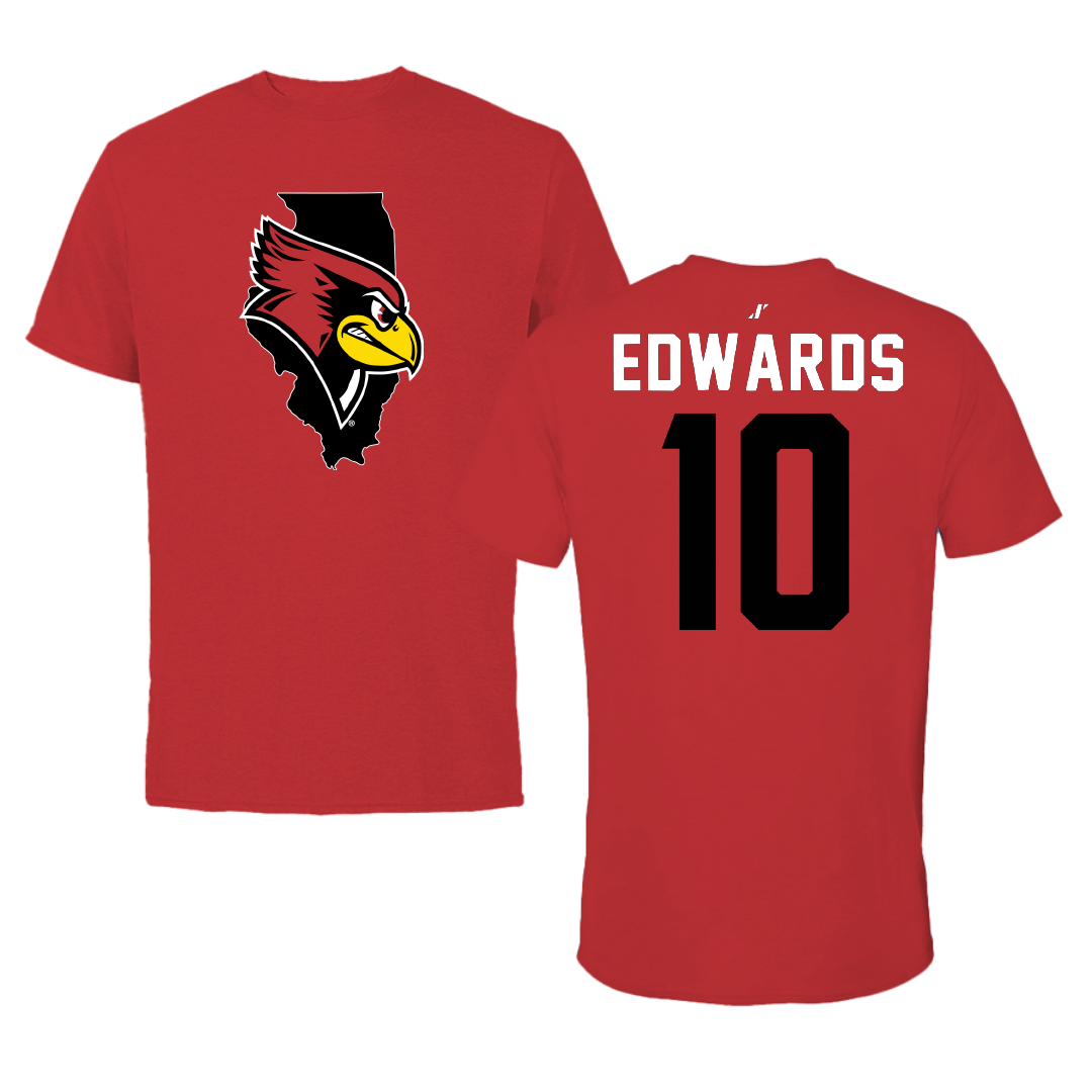 Illinois State University Football Red State Performance Tee - #10 Reese Edwards